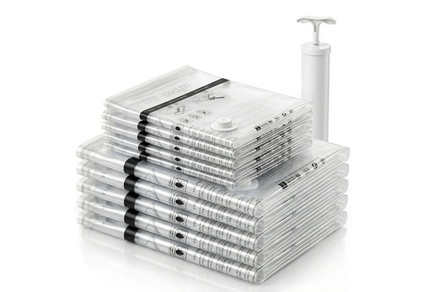 MyBeo Vakuumierbeutel 10x Set 2 Größen Kompressionsbeutel mit Handpumpe - Bild 2
