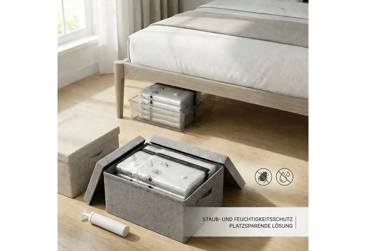 MyBeo Vakuumierbeutel 6x Set 3 Größen Kompressionsbeutel mit Handpumpe - Bild 5