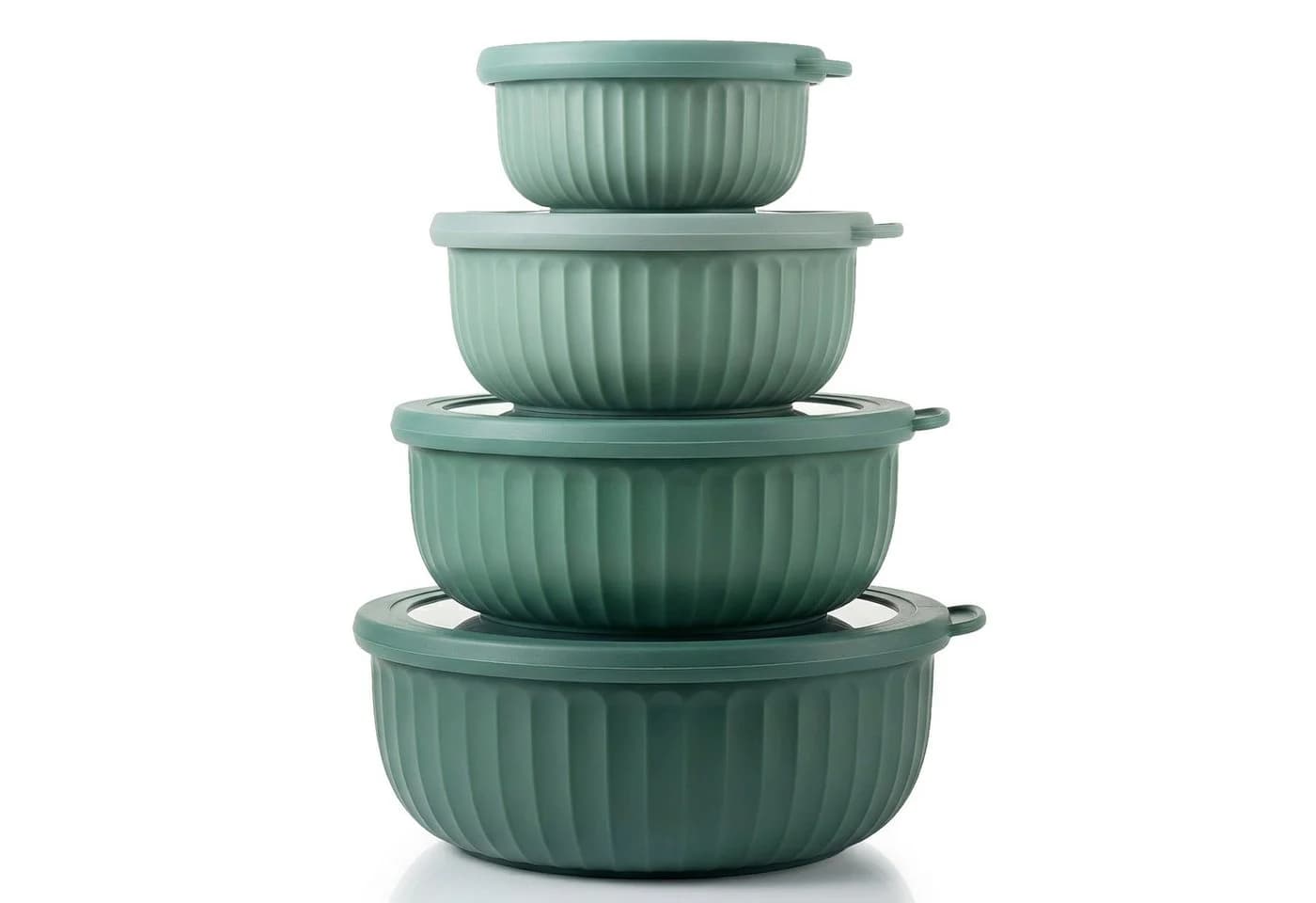 Arendo Salatschüssel 4er Set Grün mit Deckel - Bild 2