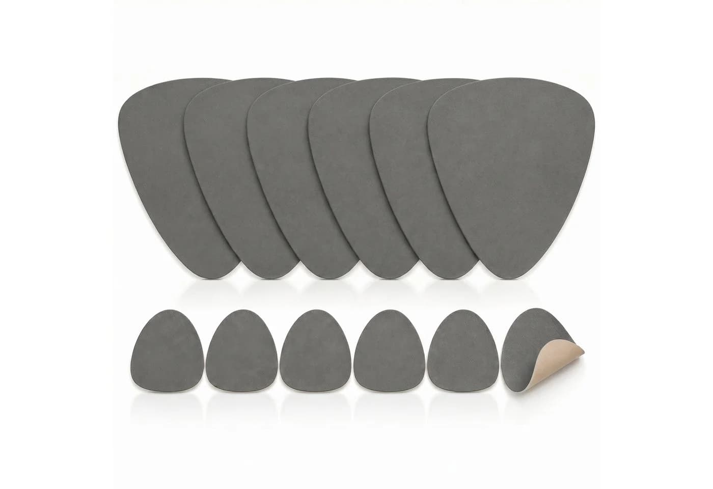 Arendo Platzset 6er Set Premium Grau Beige Kunstleder - Bild 2