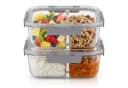 Arendo Frischhaltedose 2er Set Glas 2 Fächer transparent Bild 2
