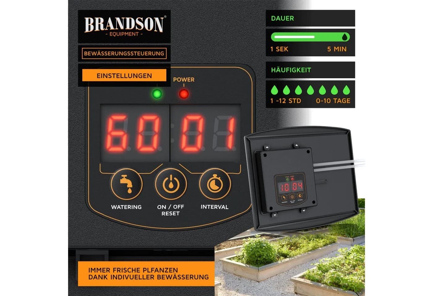 Brandson Bewässerungssteuerung Automatisch 35-tlg Schwarz/Weiß - Bild 4