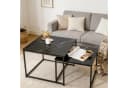BIGTREE Couchtisch 2er Set Modern Industrial Metall Holz Schwarz Bild 1