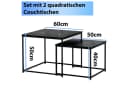 BIGTREE Couchtisch 2er Set Modern Industrial Metall Holz Schwarz Bild 3