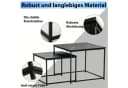 BIGTREE Couchtisch 2er Set Modern Industrial Metall Holz Schwarz Bild 4