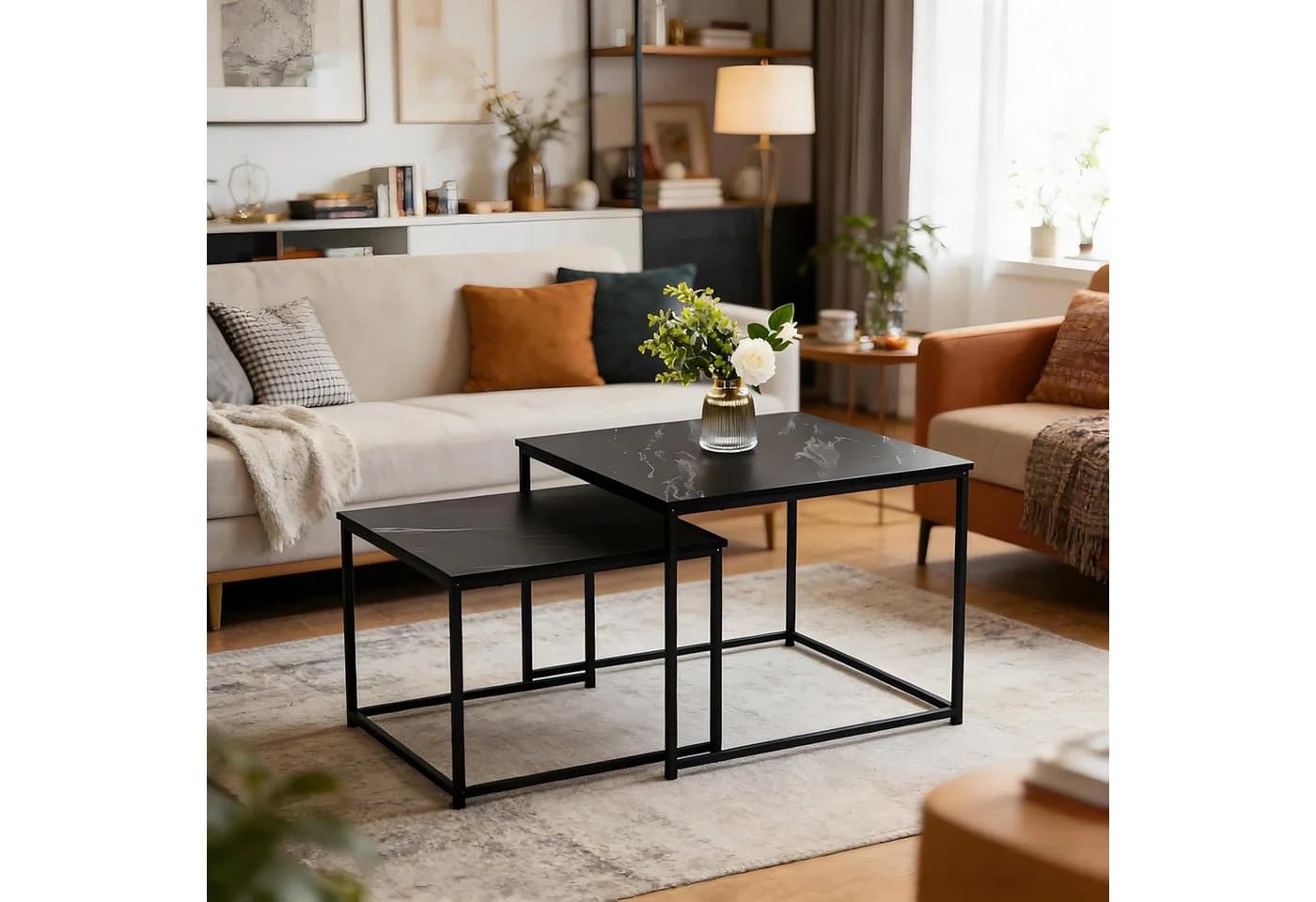 KAHOO Couchtisch Modern Quadratisch Satztisch