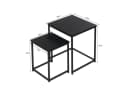 KAHOO Couchtisch 2er-Set Schwarz Quadratisch Industrial Design Bild 1