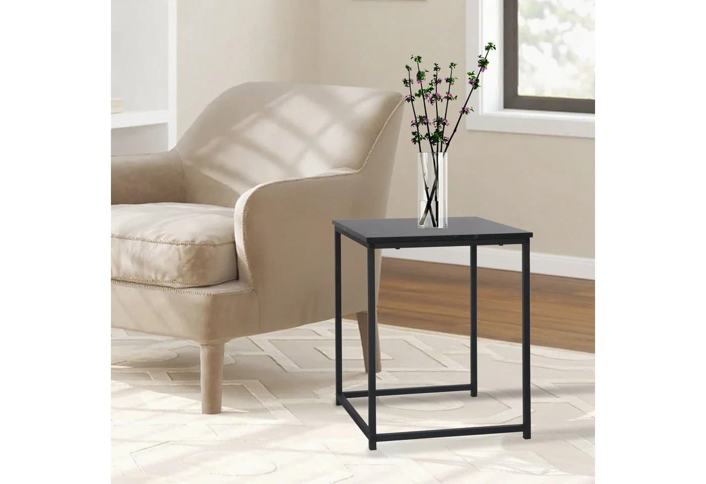 KAHOO Couchtisch 2er-Set Schwarz Quadratisch Industrial Design - Bild 4
