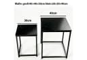 BIGTREE Couchtisch 2er Set Quadratisch Schwarz Metall Holz Bild 3