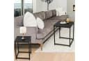 BIGTREE Couchtisch 2er Set Quadratisch Schwarz Metall Holz Bild 5