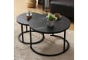 KAHOO Couchtisch-Set 2tlg. Schwarz Marmormuster Rund Bild 2