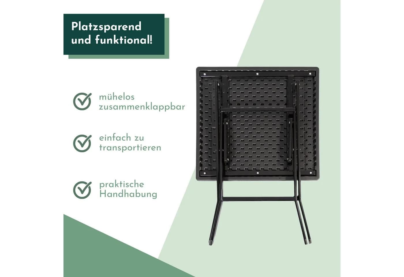 Lemodo Klapptisch Balkontisch mit Kunststoff-Platte in Holz-Optik - Bild 5