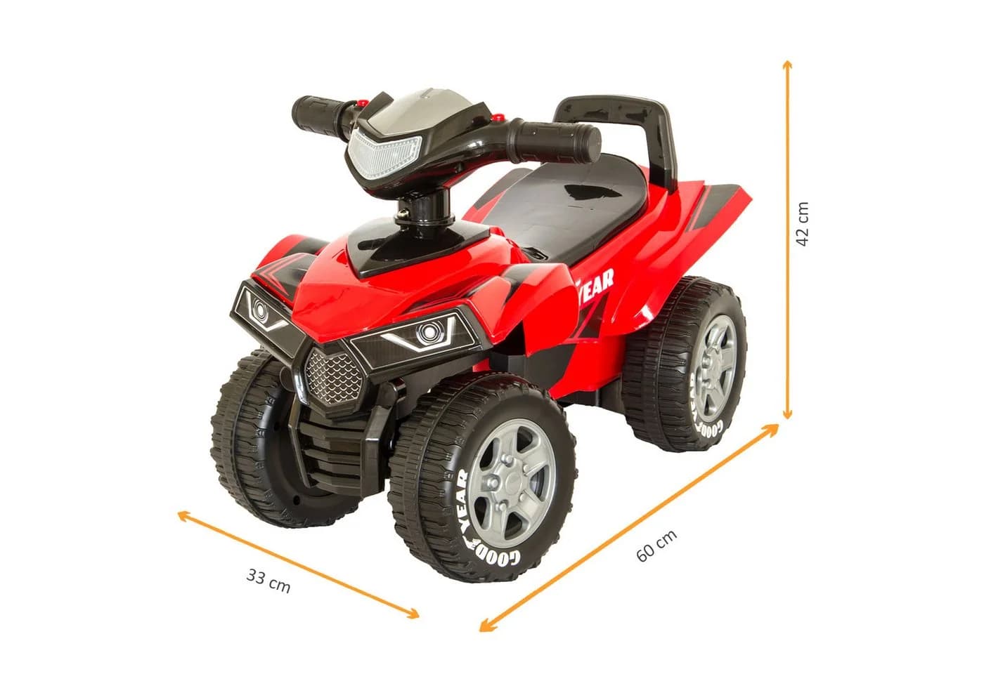 Lemodo Rutscherauto Quad-Optik Good Year Rutschfahrzeug für Kinder ab 18 Monate mit Licht und Sound
