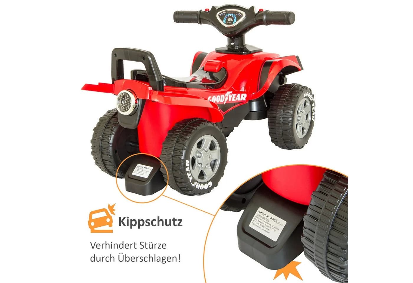 Lemodo Rutscherauto Quad-Optik Good Year Rutschfahrzeug für Kinder ab 18 Monate mit Licht und Sound - Bild 5