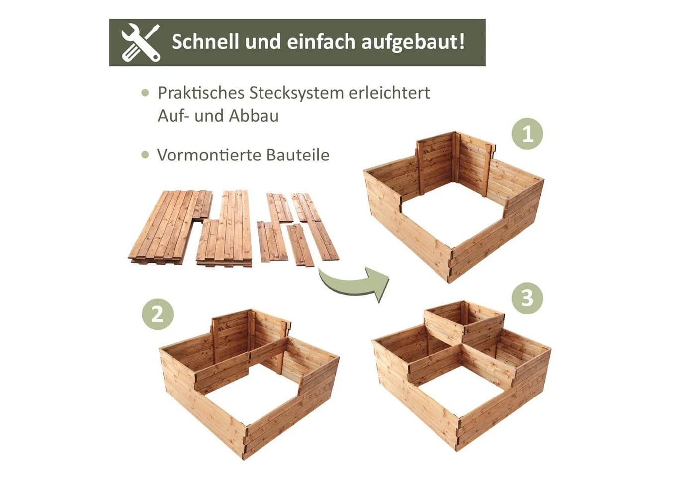 NATIV Pflanzentreppe Pflanzkasten 4 Fächer Braun Holz - Bild 5