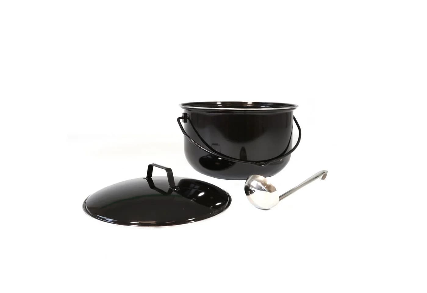 Lemodo Grilltopf Gulaschkessel 14L Emaille Schwarz mit Schöpflöffel - Bild 4