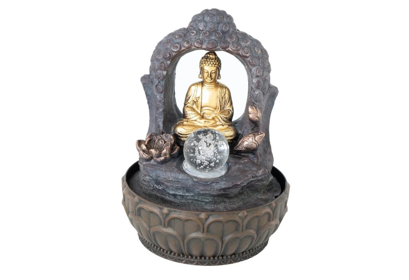 Lemodo Zimmerbrunnen Buddha mit LED-Beleuchtung Grau - Bild 2