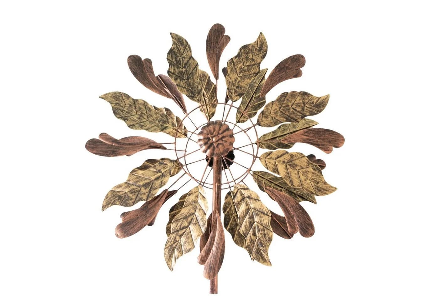 Lemodo Windspiel Windrad Leaves Metall Antikes Kupfer Gold - Bild 2