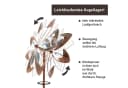 Lemodo Windrad Dandelion Metall Antikblau Antikbraun Bild 1