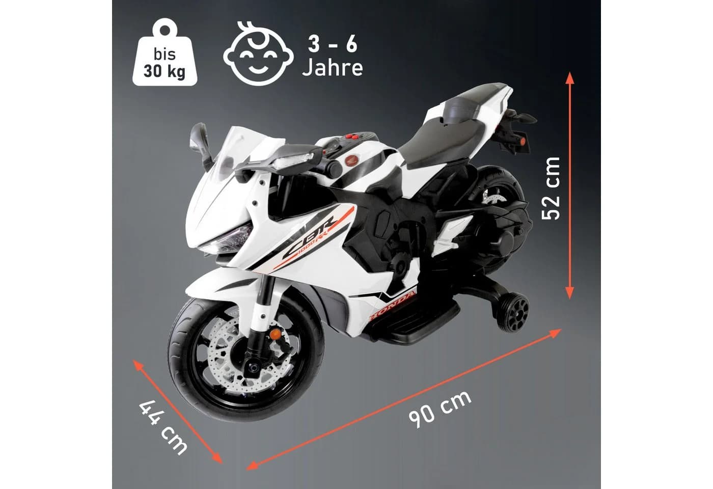 Lemodo Elektro-Kindermotorrad Honda weiß/schwarz - Bild 3