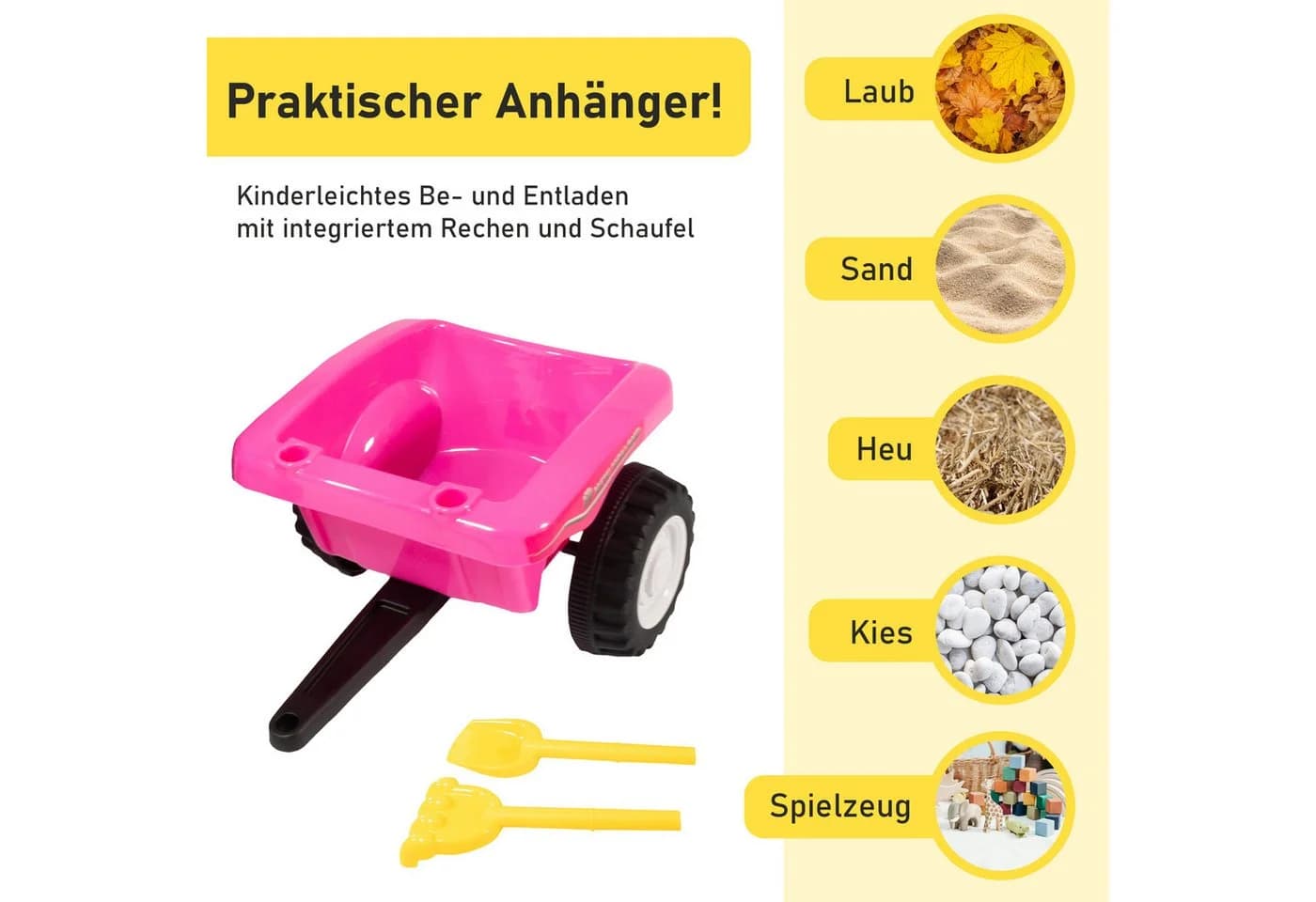 Lemodo Rutscherauto Traktor mit Anhänger und Zubehör für Kinder - Bild 5