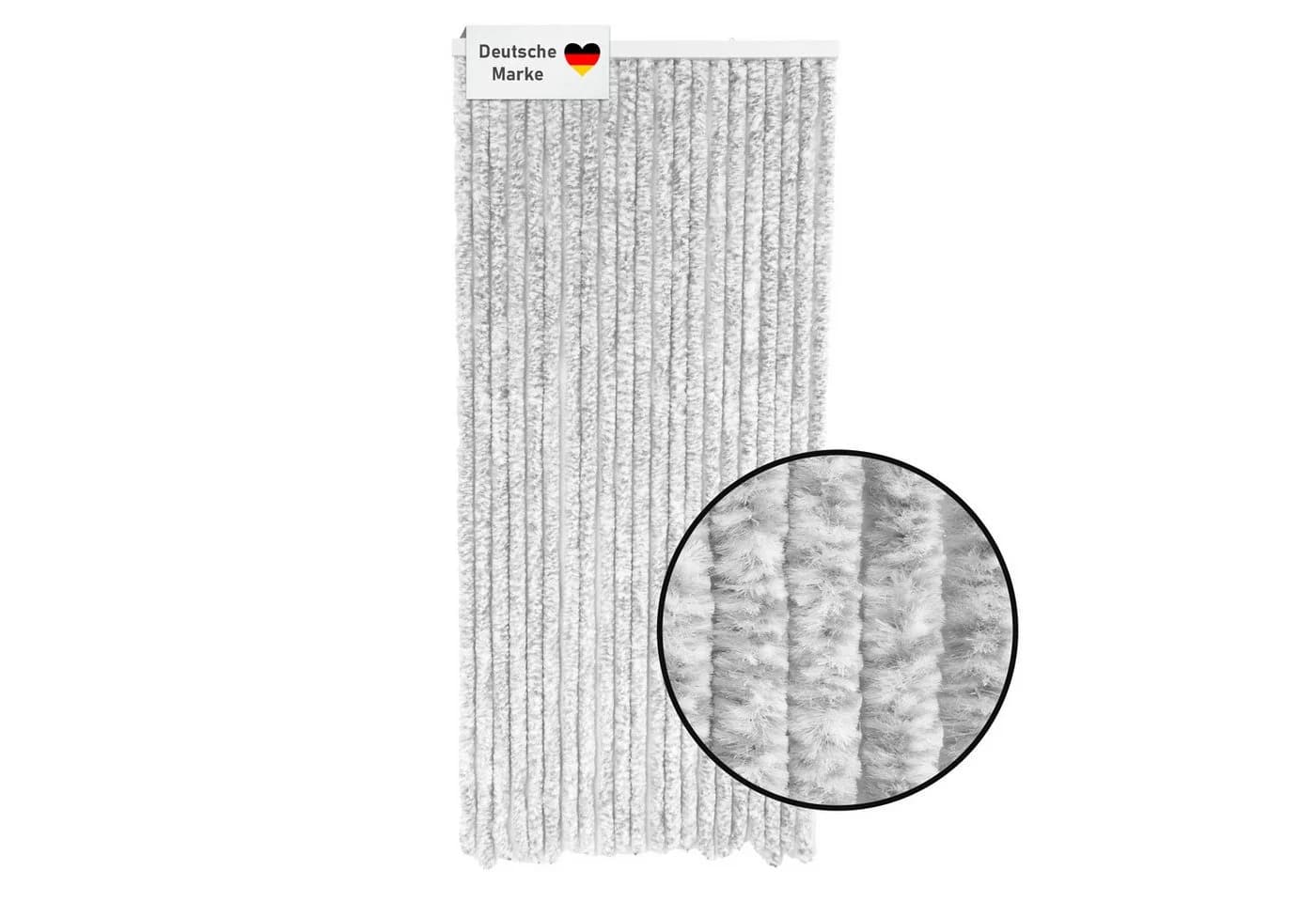 Lemodo Insektenschutz-Vorhang Grau Flauschvorhang mit Ösen - Bild 2