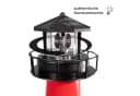 Lemodo Solar Leuchtturm LED Gartenleuchte rot/weiß mit rotierendem Licht Bild 3