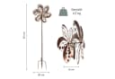 Lemodo Windrad „Blossom“ Metall Grau/Silber 213 cm Bild 3