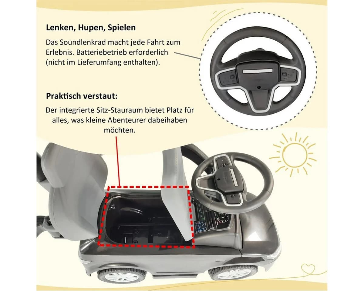 Lemodo Rutscherauto Land Rover mit Soundlenkrad - Bild 3