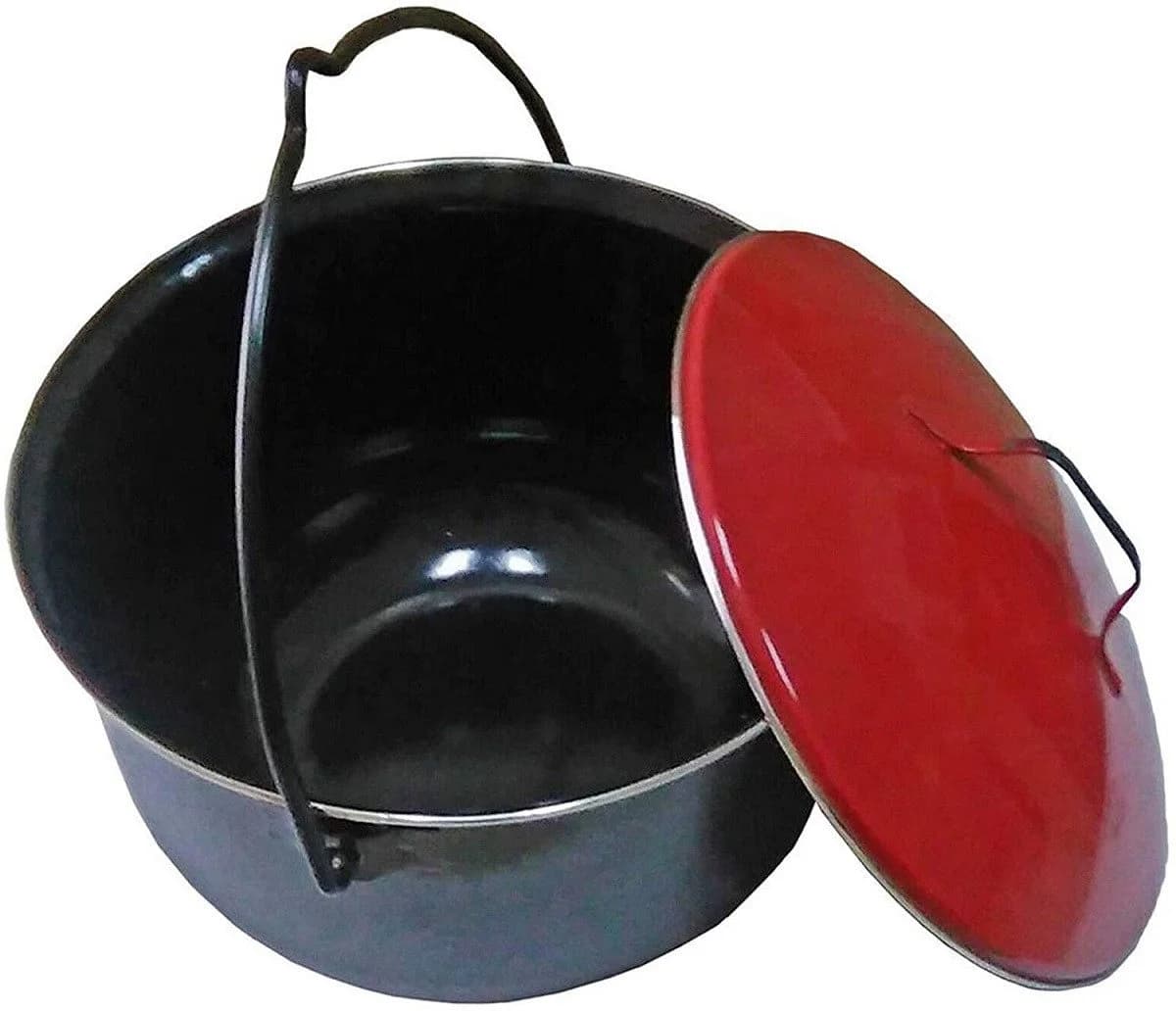 Lemodo Schwenkgrill Gulaschkessel 14 Liter emailliert rot/schwarz - Bild 2