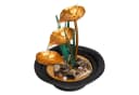 Lemodo Zimmerbrunnen Dekobrunnen mit Metallblättern, 3 Stufen, 23 cm Breite Bild 2