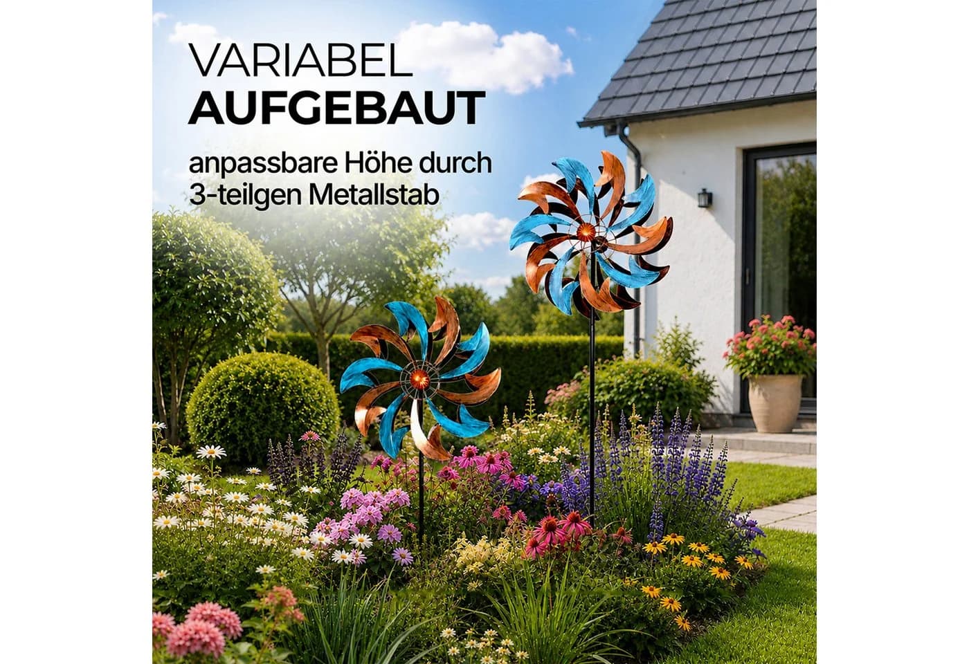 Lemodo Windrad Garten Swirl Blade Metall Antik-Look - Bild 4