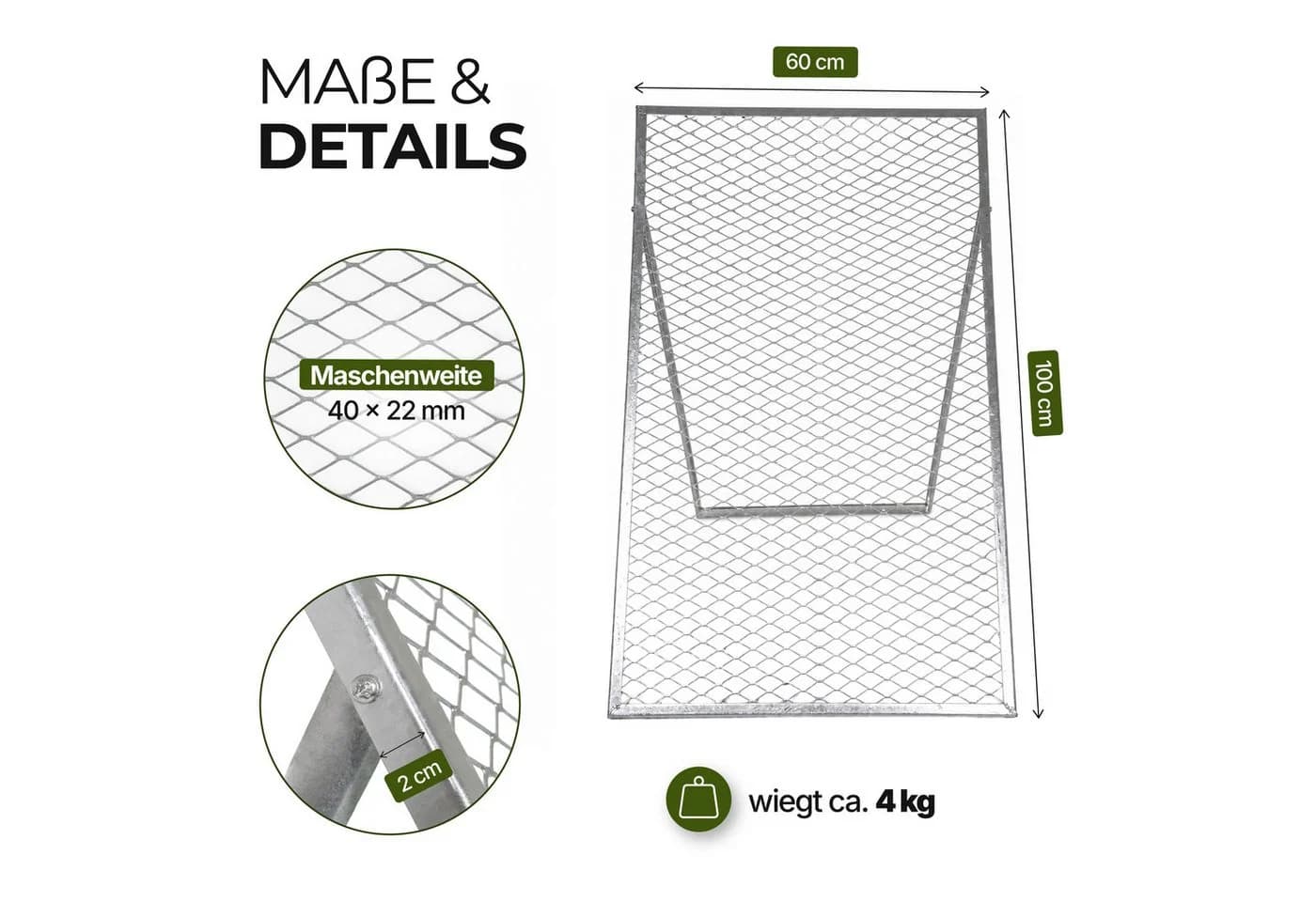 Lemodo Gartensieb 100x60 cm Galvanisierter Stahl - Bild 3