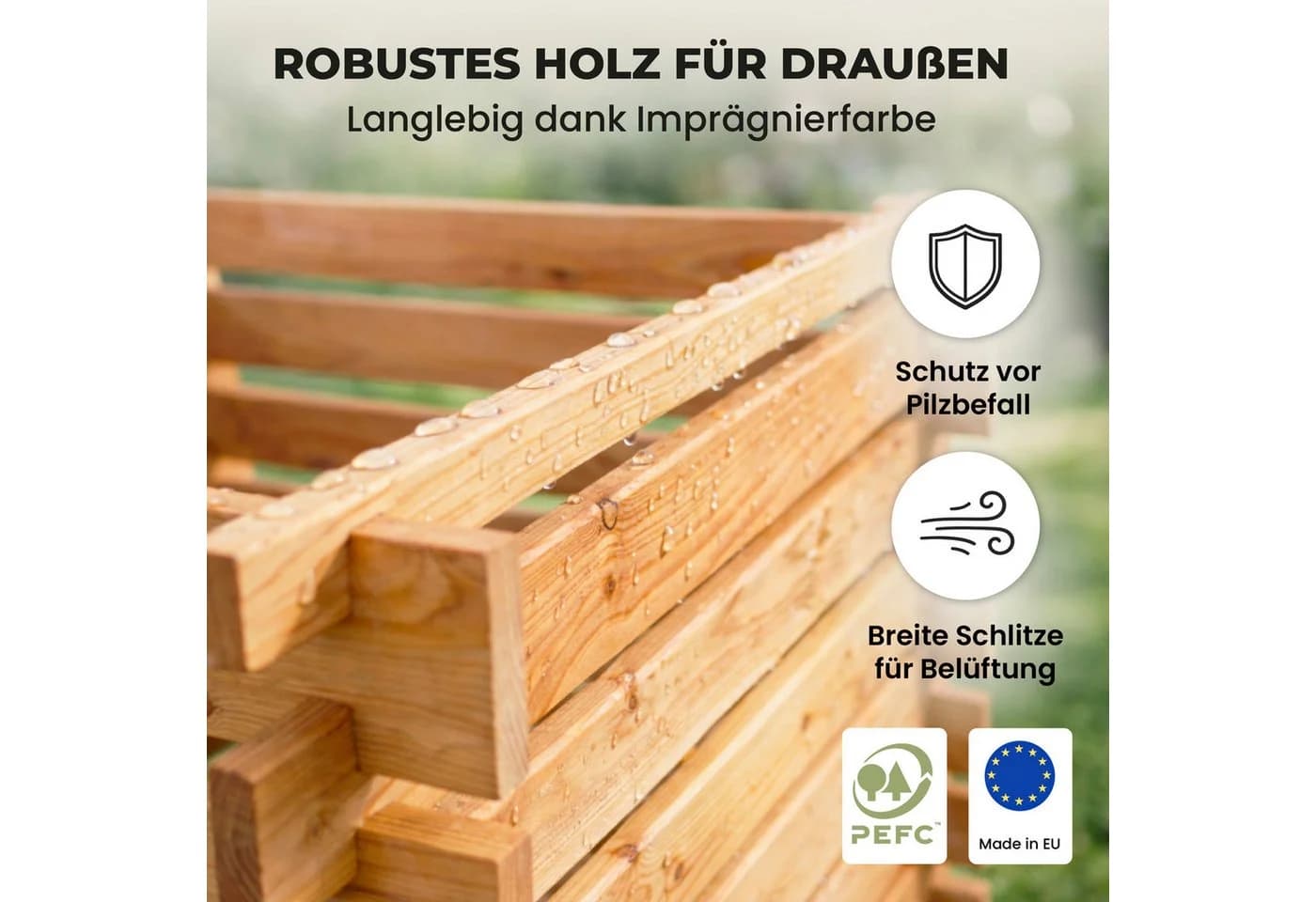 Lemodo Komposter Lärchenholz Stecksystem 100x100x73 cm - Bild 5
