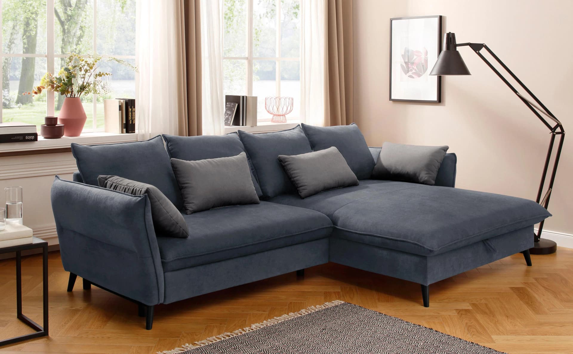 HOME AFFAIRE Ecksofa Tirano Anthrazit L-Form Recamiere Rechts