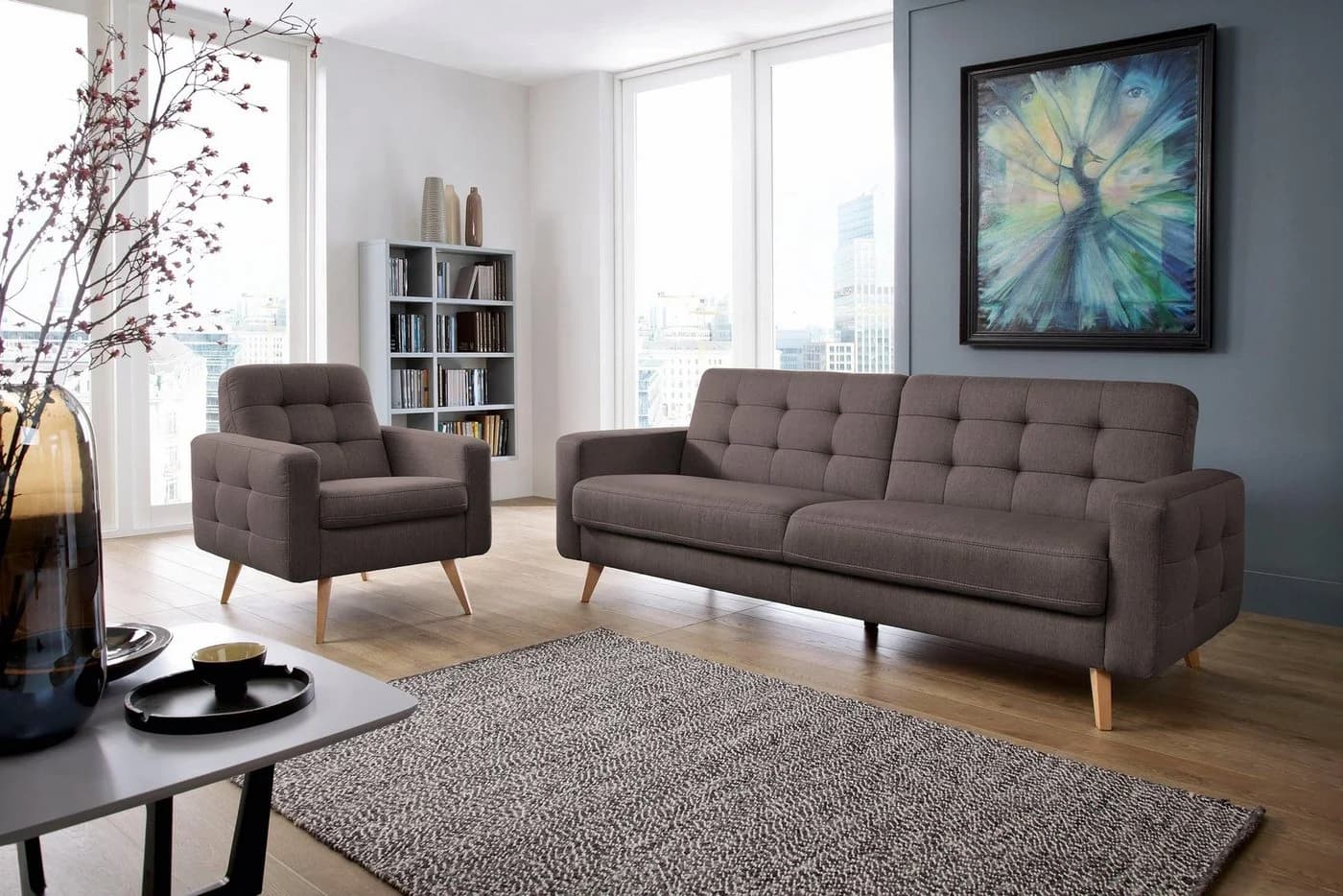 exxpo - sofa fashion 3-Sitzer Schlafsofa Nappa Braun - Bild 2