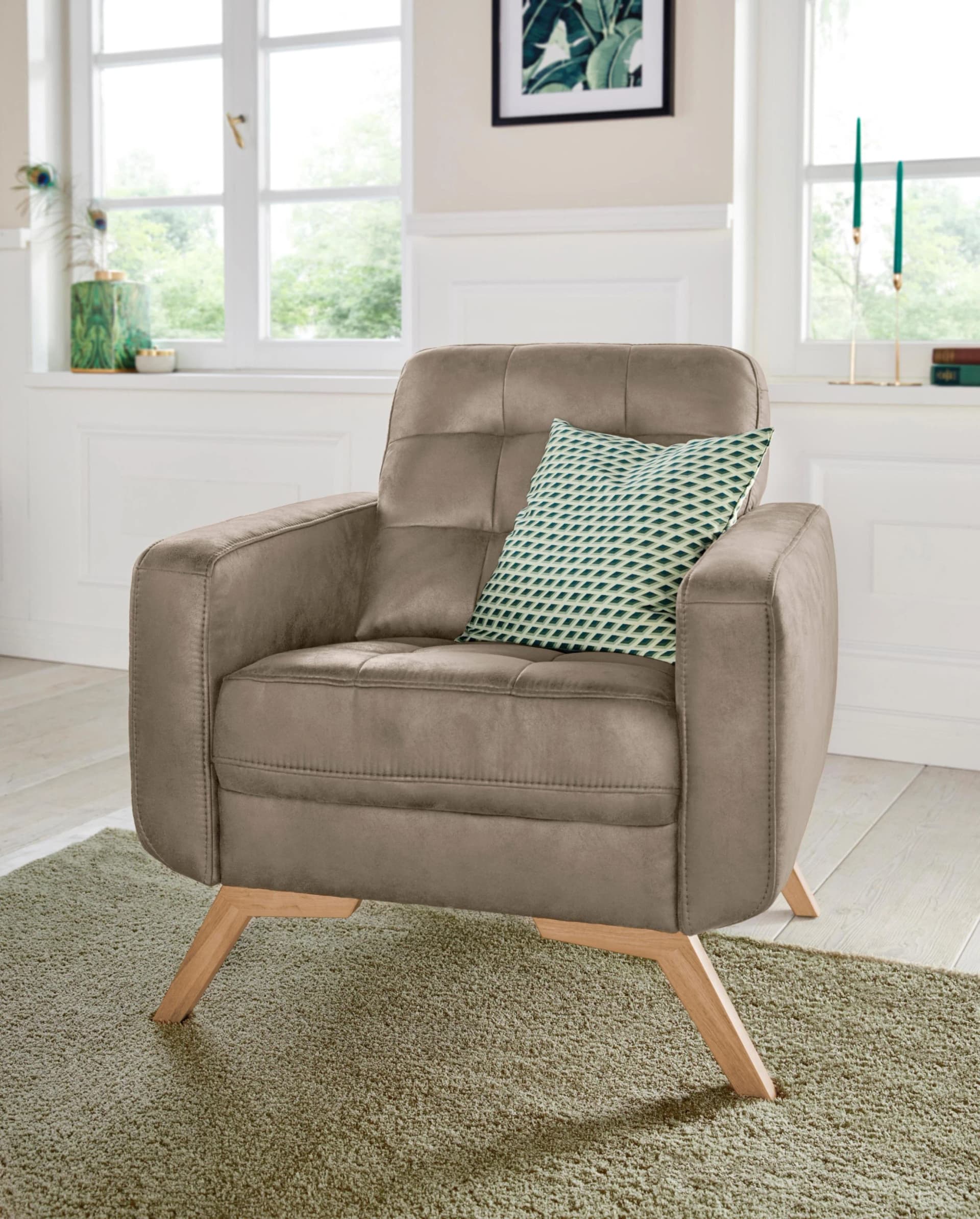 exxpo Loungesessel Fiord Braun Vintage Webvelours