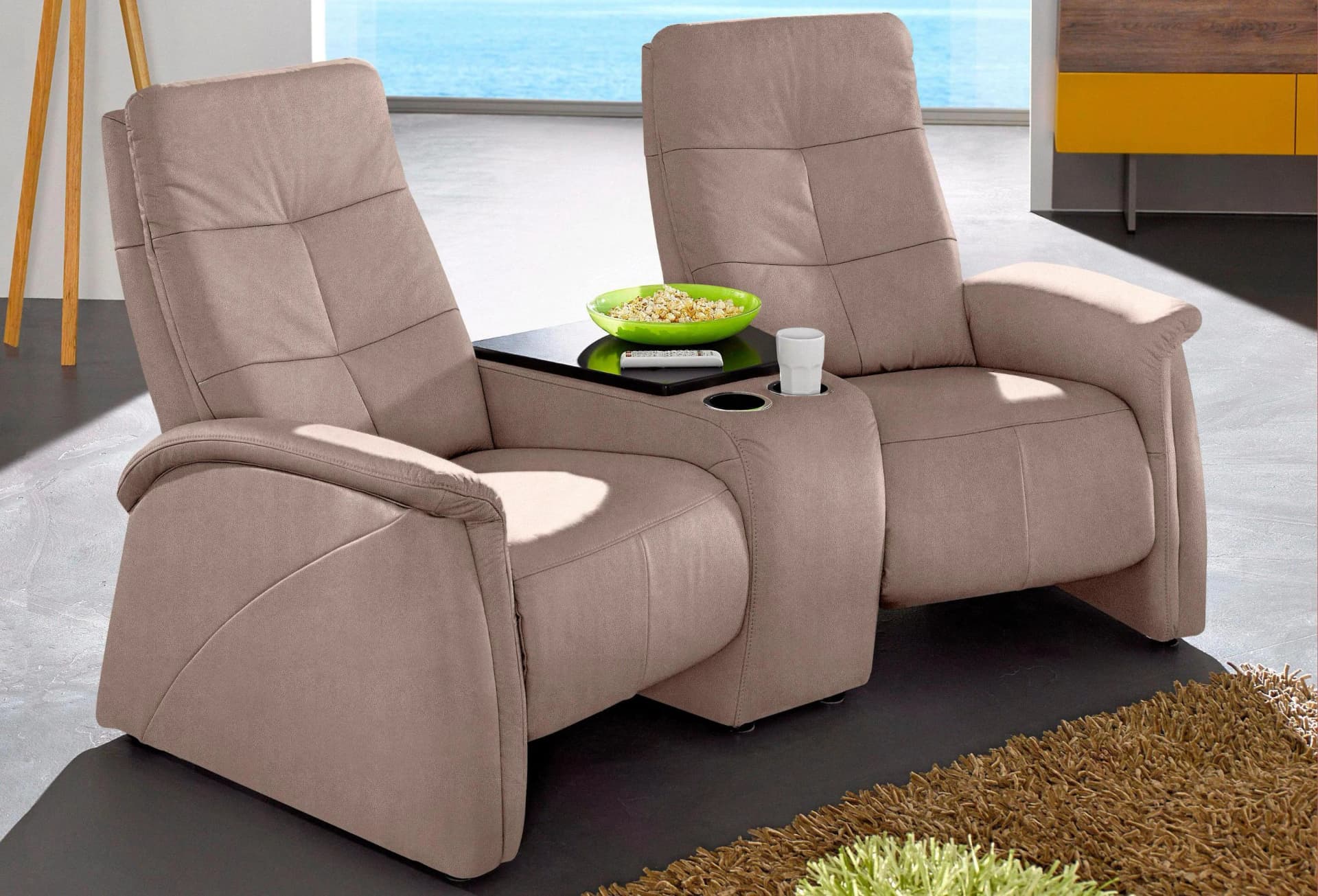 EXXPO 2-Sitzer Sofa Tivoli Beige mit Relaxfunktion