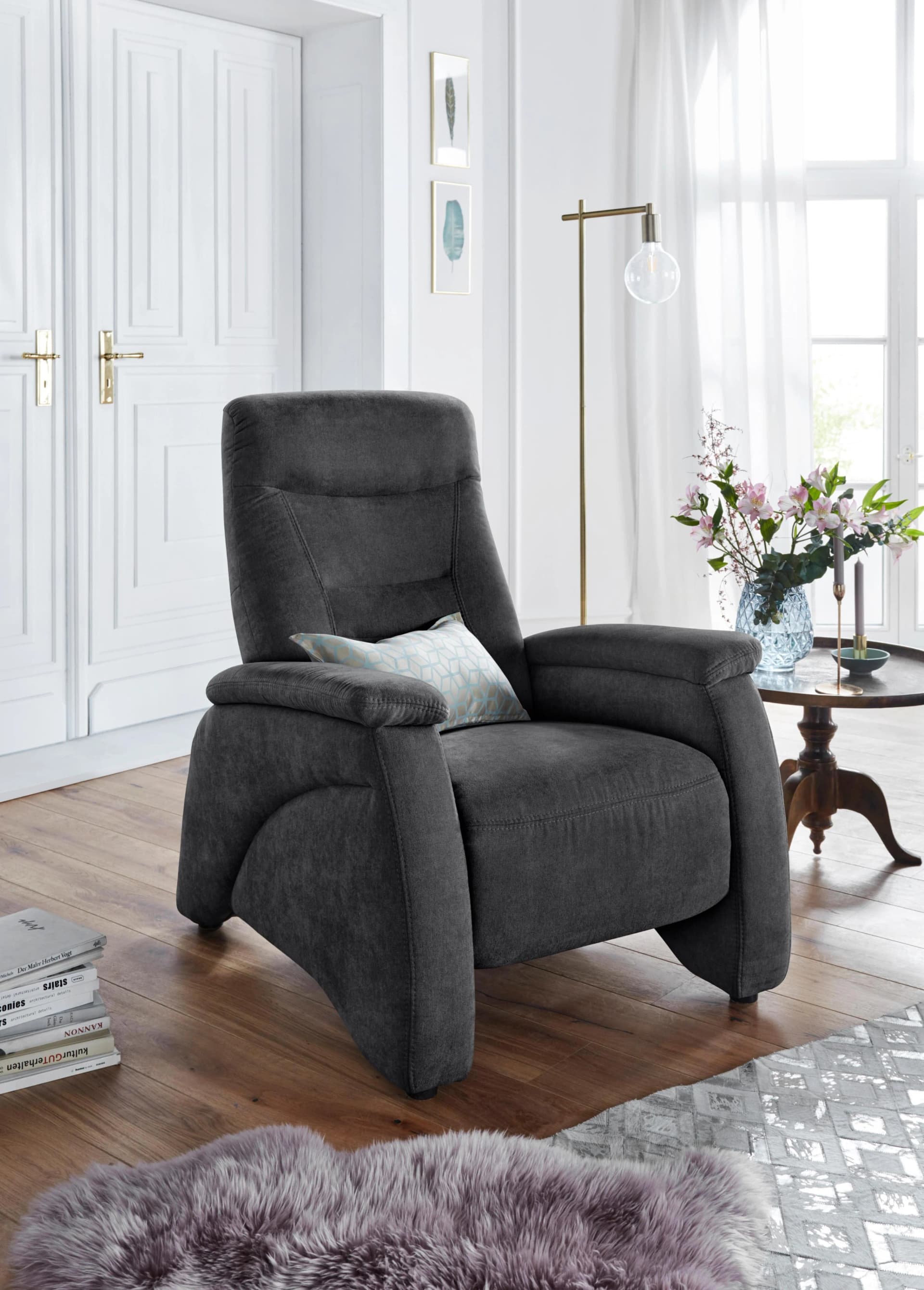 EXXPO Relaxsessel Ascoli Grau mit Relaxfunktion
