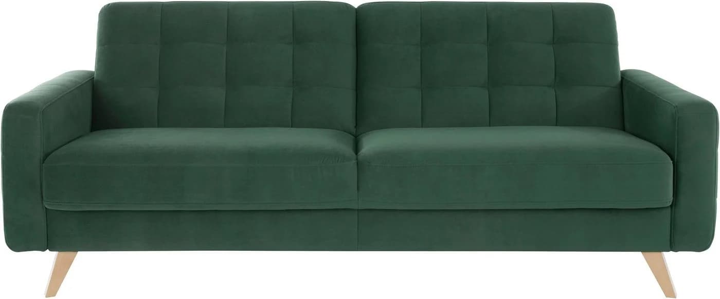 exxpo Sofa 3-Sitzer mit Schlafunktion und Bettkasten Braun Samtvelours