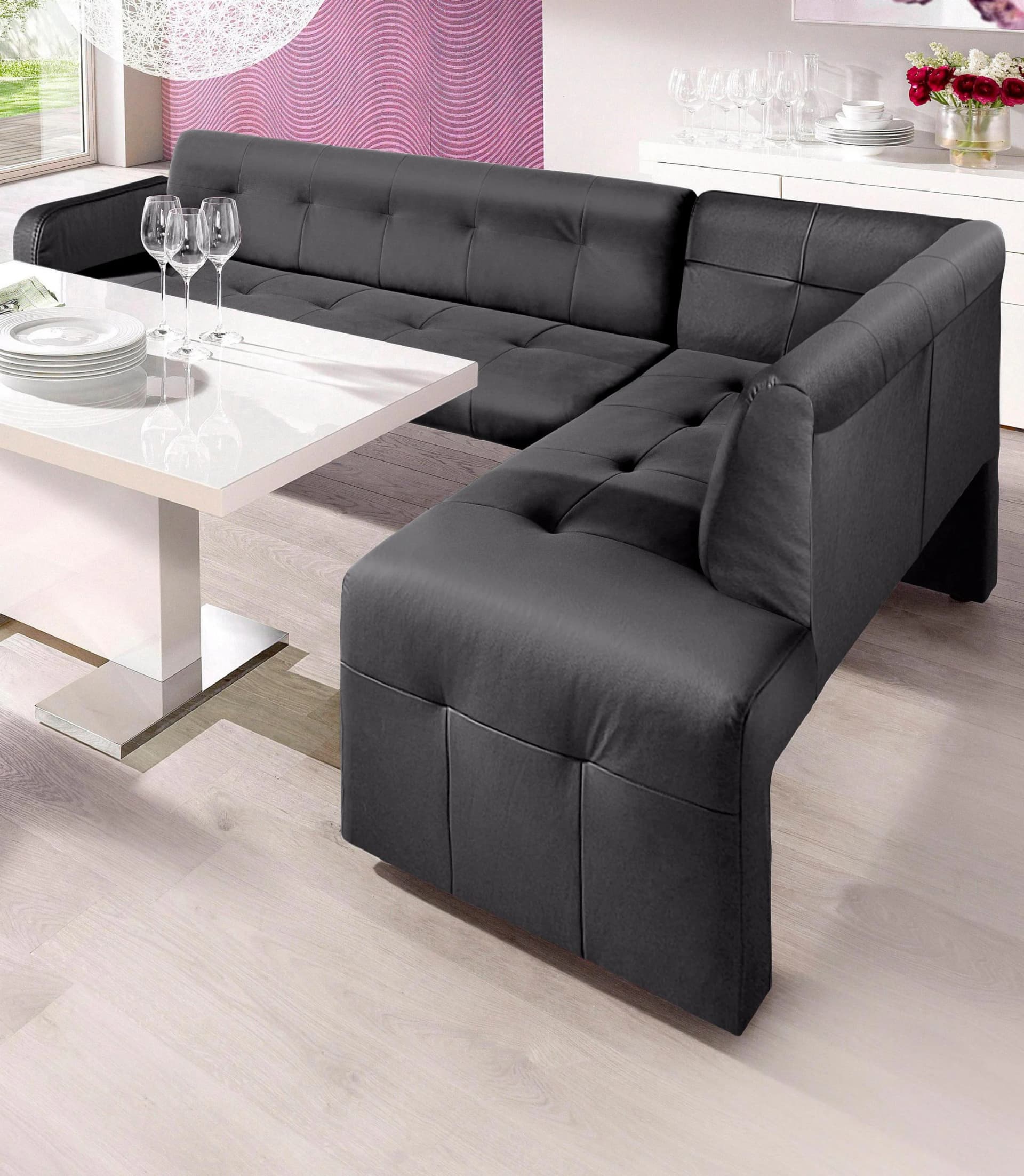 EXXPO Essbank Barista Grau Microfaser Modern