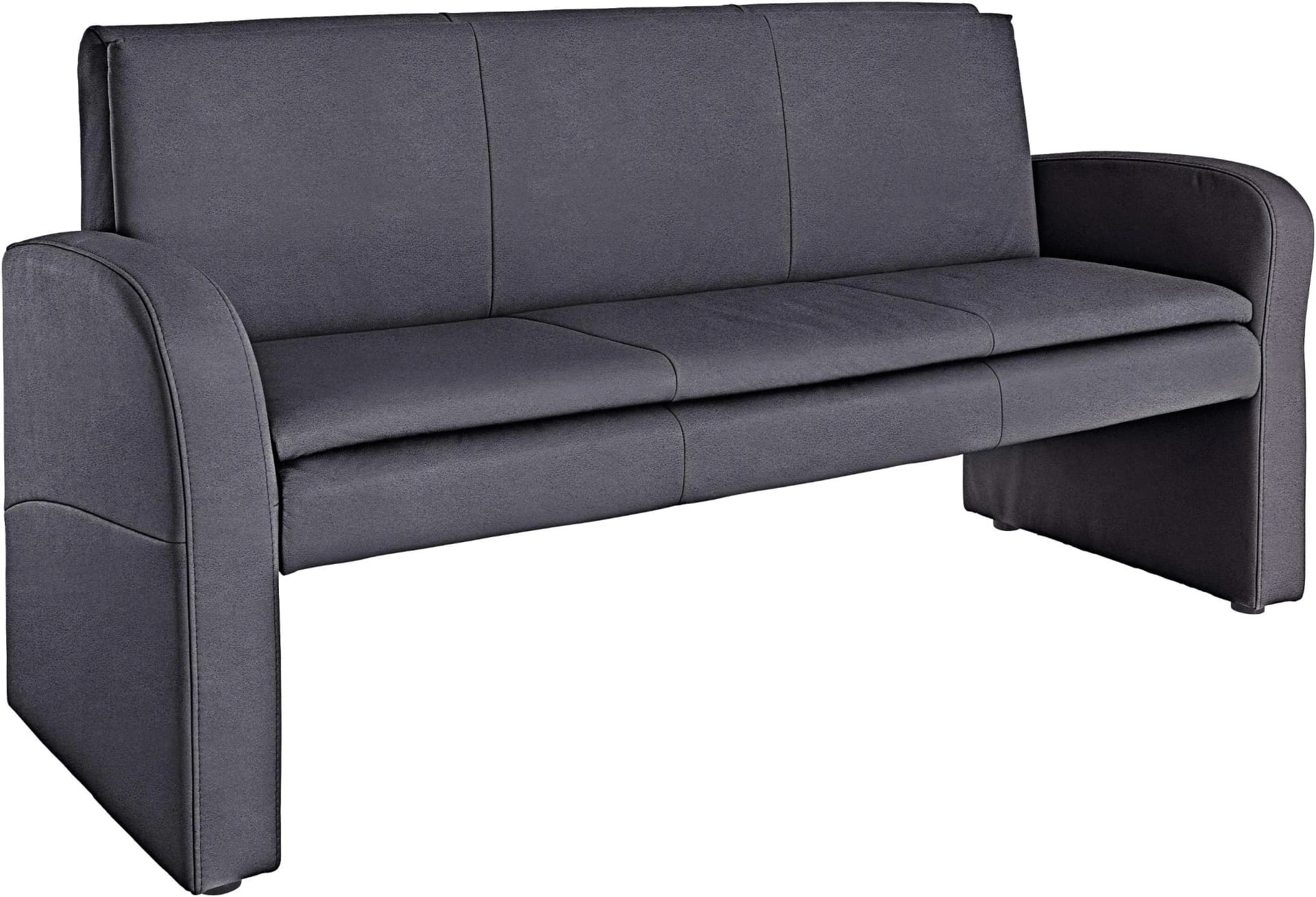 EXXPO Hockerbank Cortado Grau 3-Sitzer mit Luxuskunstleder-Absatz