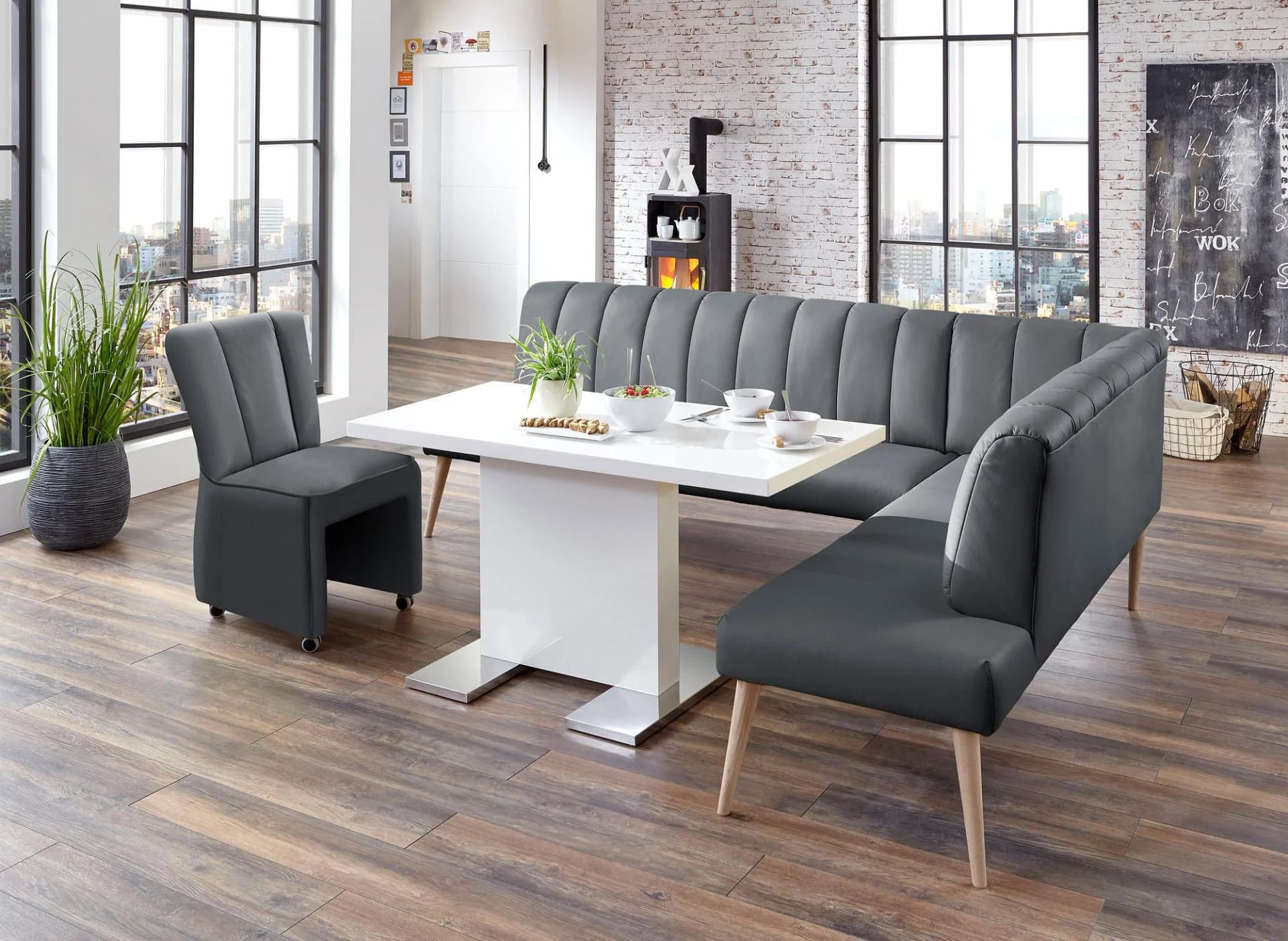 EXXPO Eckbank Costa Grau Modernes Design
