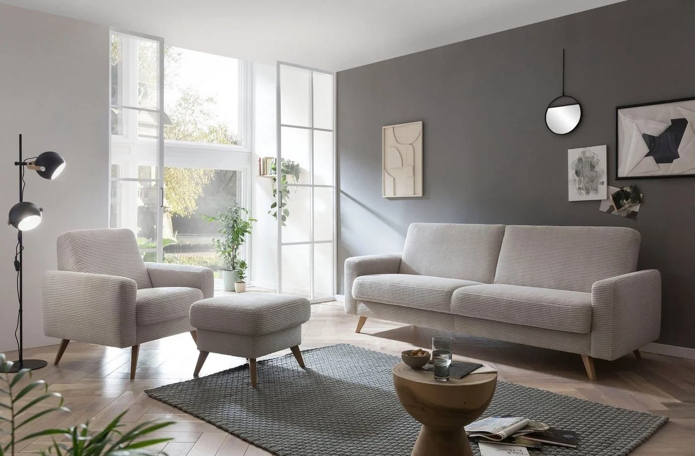 EXXPO Samso Loungesessel Beige Cord - Bild 5
