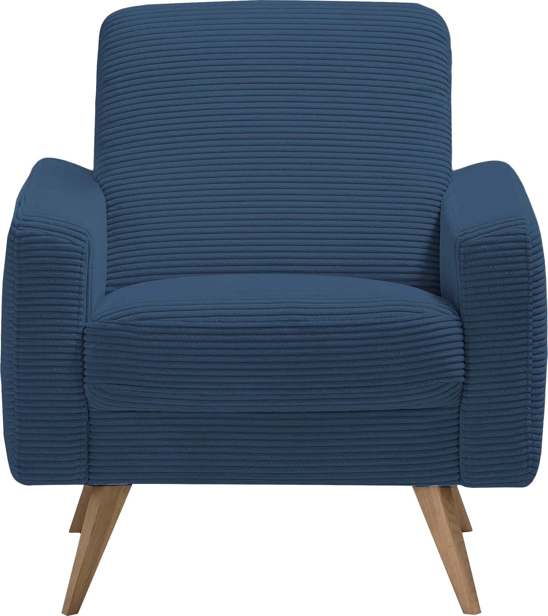 EXXPO Loungesessel Samso Cord Navy Blau