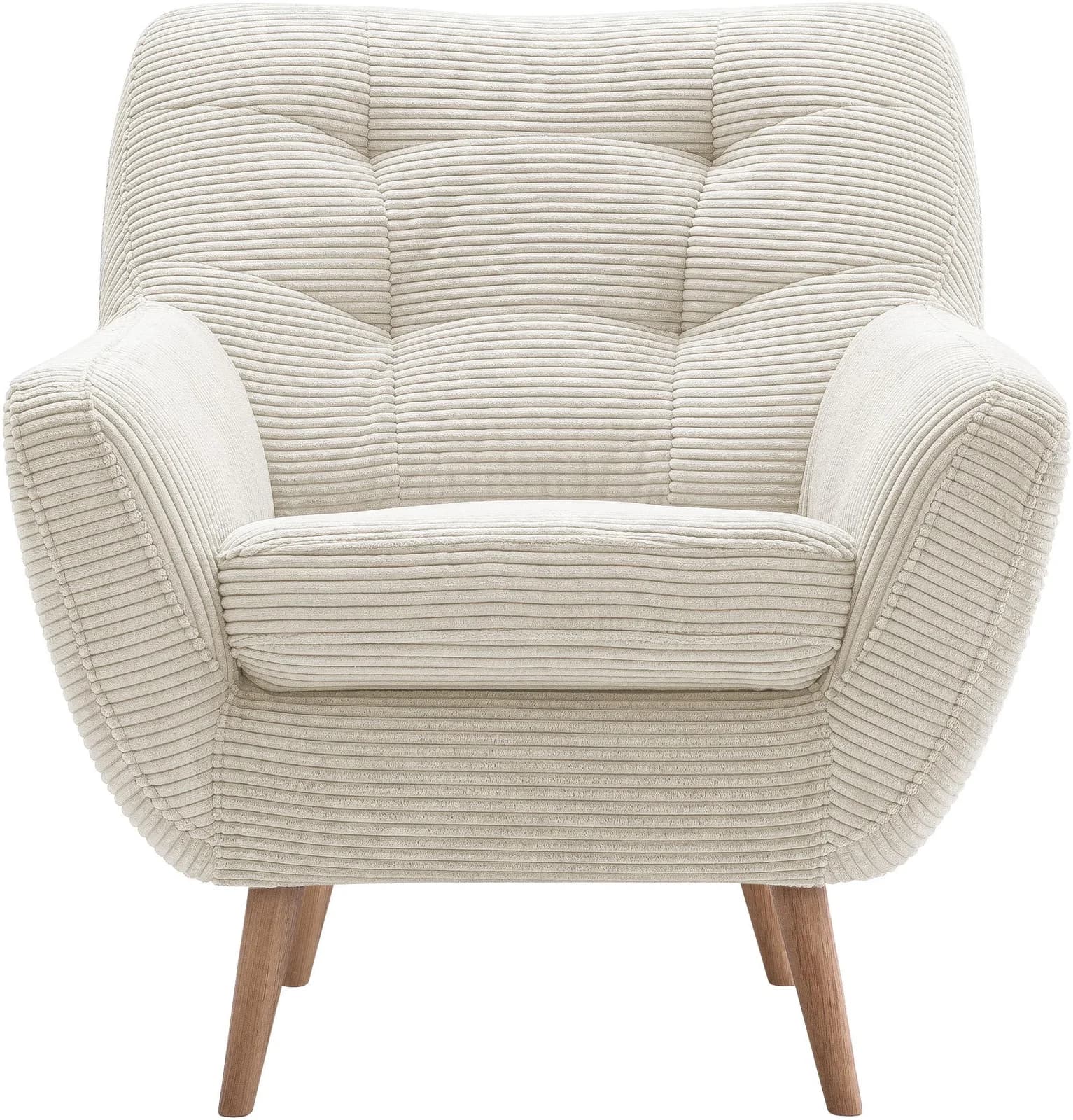 EXXPO Sessel Scandi Beige Cord Skandinavisch