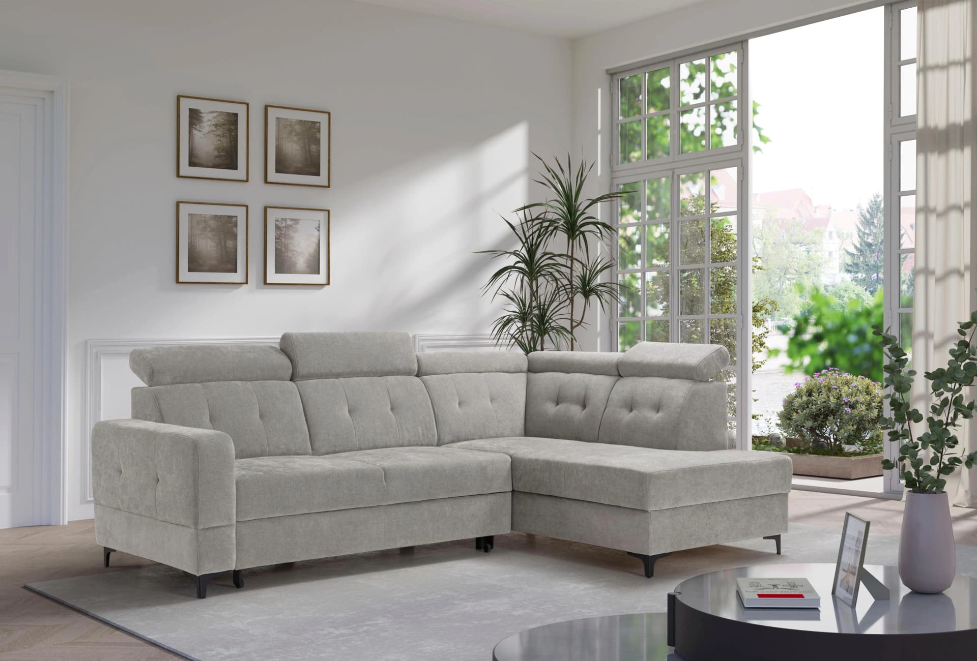 Ecksofa EXXPO Monte Sand Verstellbare Kopfteile