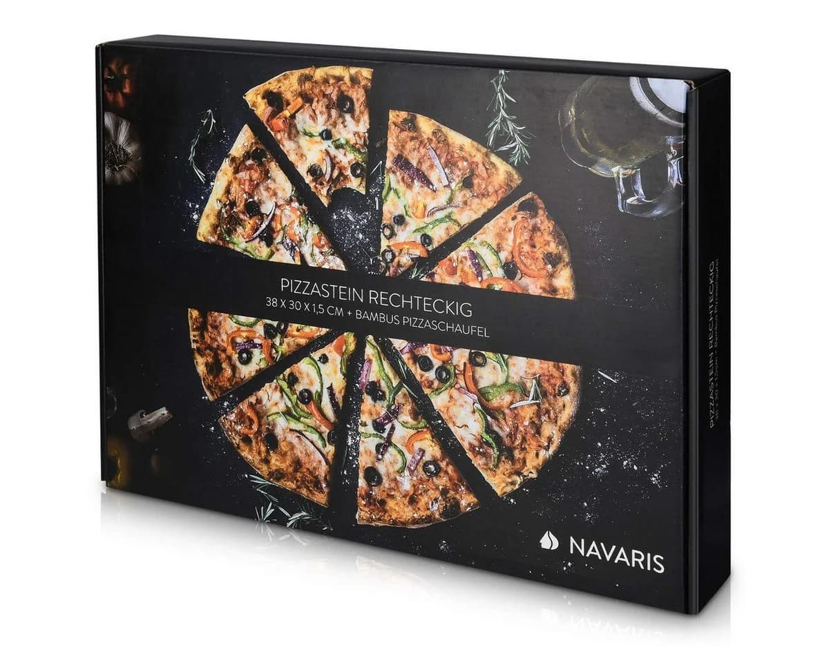 Navaris Pizzastein Cordierit 38x30 cm mit Bambus-Schaufel - Bild 5