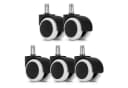 kwmobile 5x Hartbodenroller 10/50mm - Ersatzrollen Bürostuhl Bild 5