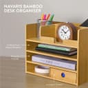 Navaris Schreibtisch Organizer aus Bambus mit Briefablage Bild 3